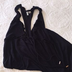 Black ruffle cover up